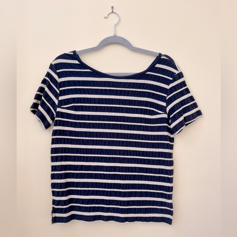 Old Navy Blue and White Stitched Shirt